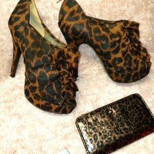 Nine West High Heels Leopard Print